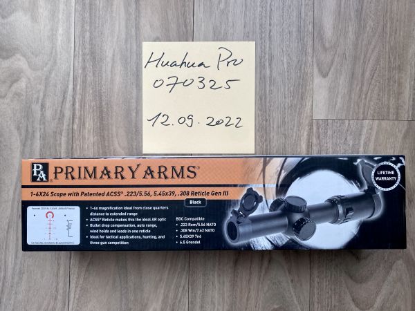 Original Primary Arms 1-6x24 SFP GEN III Short Dot / LPVO mit ACSS Absehen