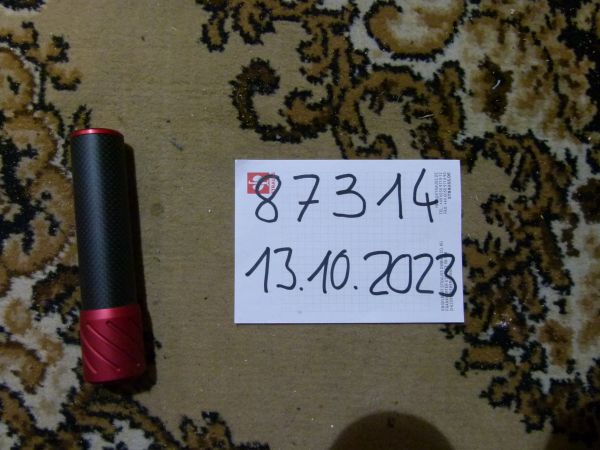 Begadi DSL2 Carbon Optik Silencer, mit AK (24mm) Gewinde, 150mm Version -rot-