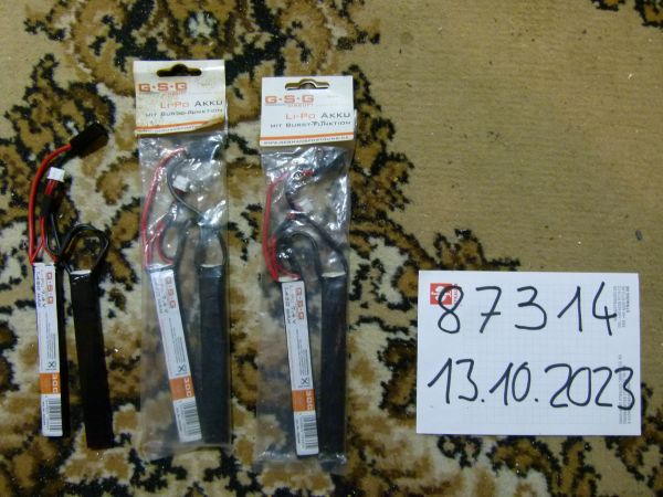 GSG Airsoft LiPo Akku 7,4V 1450mAh - Double Stick - (je 11,5 x 1,6 x 0,8cm) mit Mini TAM-Anschluss