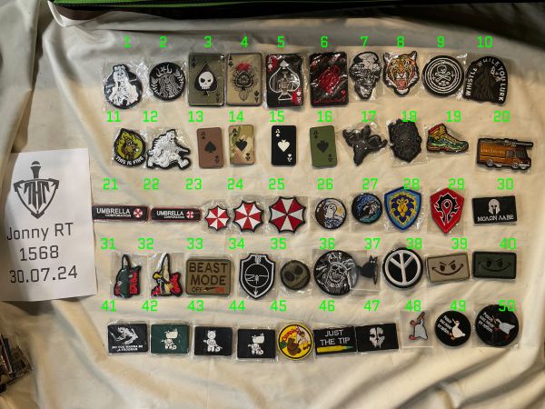Große Patchsammlung mit ca. 200 Patches (Tarkov, Metal Gear, Warhammer, Flaggen, Medic uvm.)