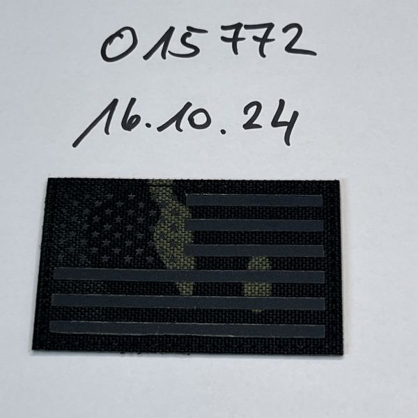 Lasercut Klett Patch USA Links multicam black-Schwarz IR reflective 8x5 cm