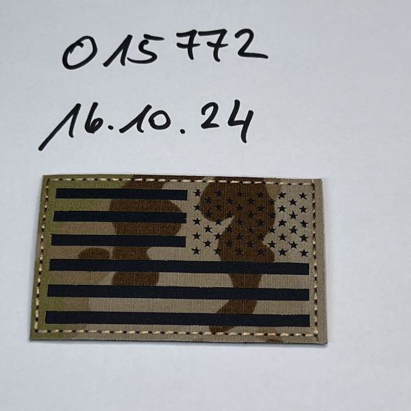 Lasercut Klett Patch USA Rechts multicam-Schwarz IR reflective 8x5 cm