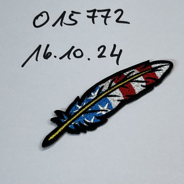 Textil Klett Patch USA Feder 9x2 cm 