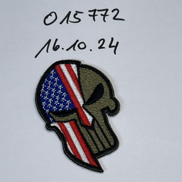 Textil Klett Patch USA Spartan-Punisher 5,5x9 cm