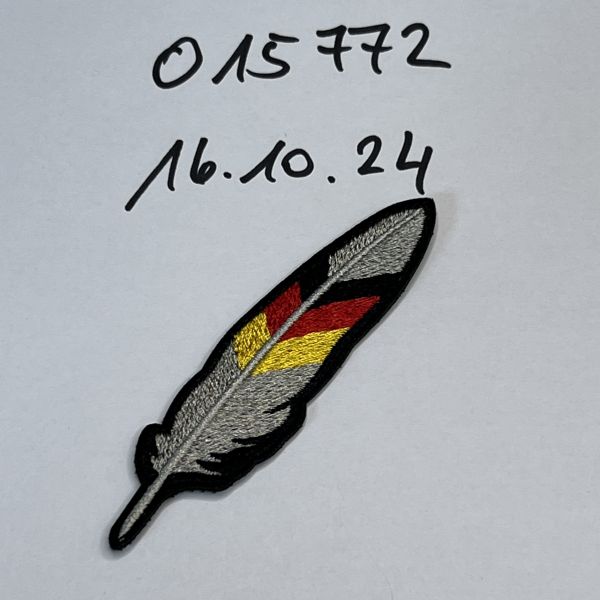 Textil Klett Patch Deutschland Feder 9x2 cm