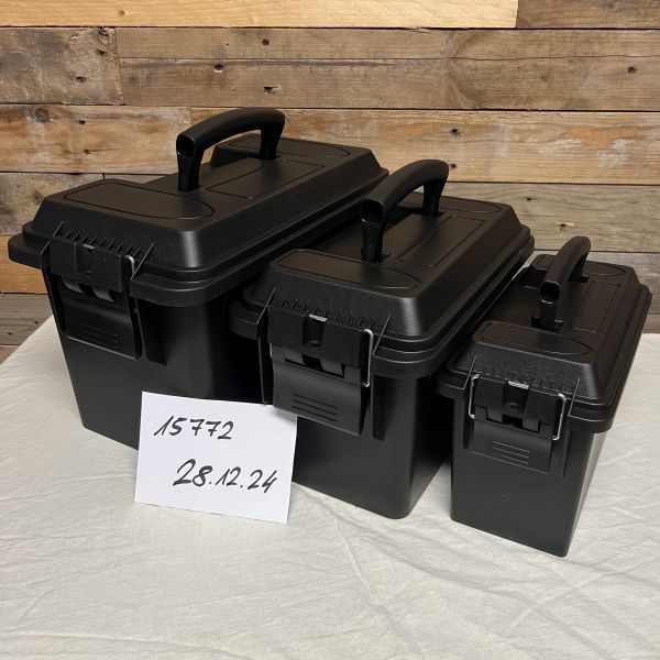 3er Set Universal Munition Kiste Box Kunststoff abschließbar groß mittel klein