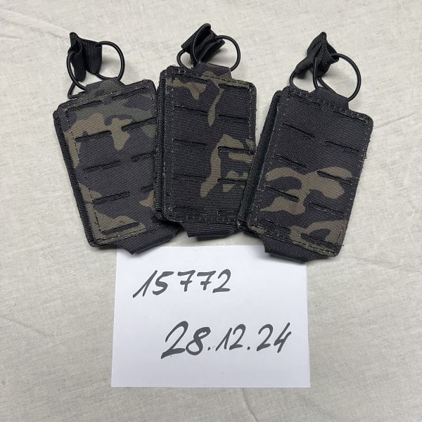 universal Single 1er Magazintasche M4 AR15 AK G36 ... Lasercut Multicamo Black