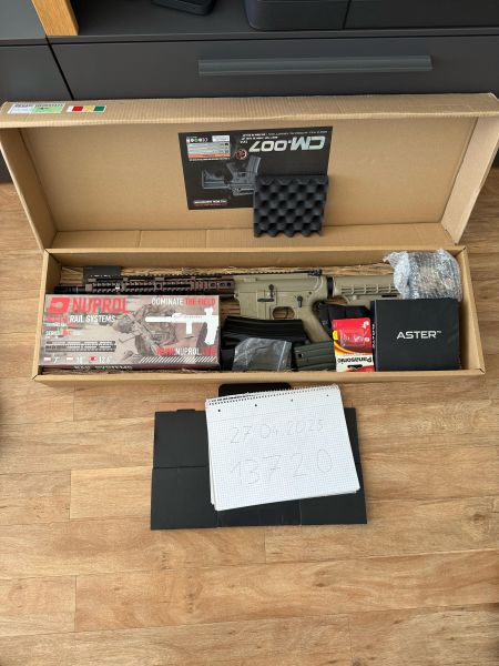 ICS CM 007 M4 MOD S-AEG Nuprol Bocca Series One Aim Tech Holosight (wie EO-Tech) GATE Aster Mosfet