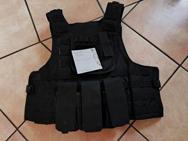 Plattenträger / Weste + Pouches schwarz / black