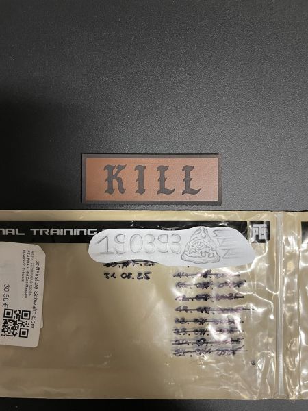 Carbon Engraving Kill Leather Patch Neu