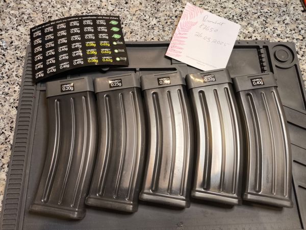 5x BLS Magazinestyle BB container mit Grammatur-Stickern