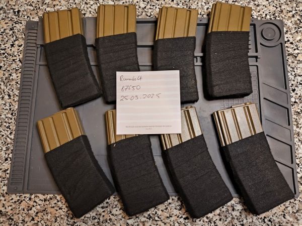 8x Kingarms Lowcap Magazin M4 AR15 / HPA und S-AEG / Kunststoff / FDE