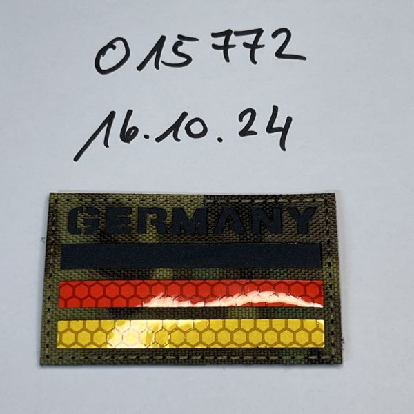 Lasercut Klett Patch Deutschland Germany FT-bunt IR reflective 8x5 cm