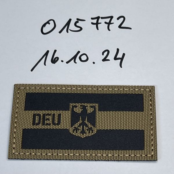 Lasercut Klett Patch Deutschland DEU Tan IR reflective 9x5 cm