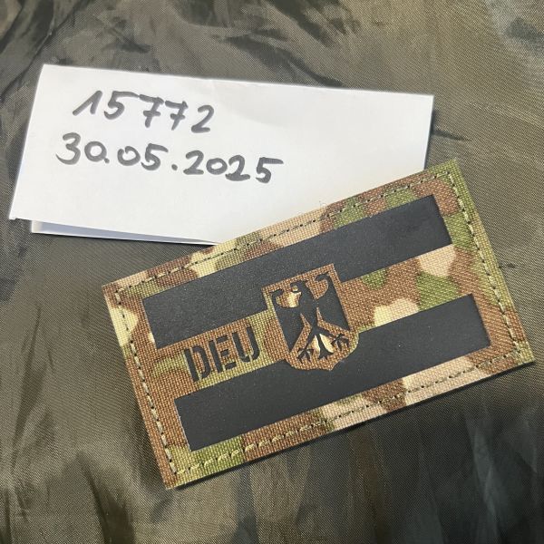 Lasercut Klett Patch Deutschland DEU MT IR reflective 9x5 cm