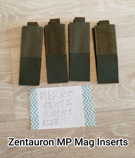 4x Zentauron MP Mag Inserts / Klettmagazintaschen oliv für MP5/MP7 ect.