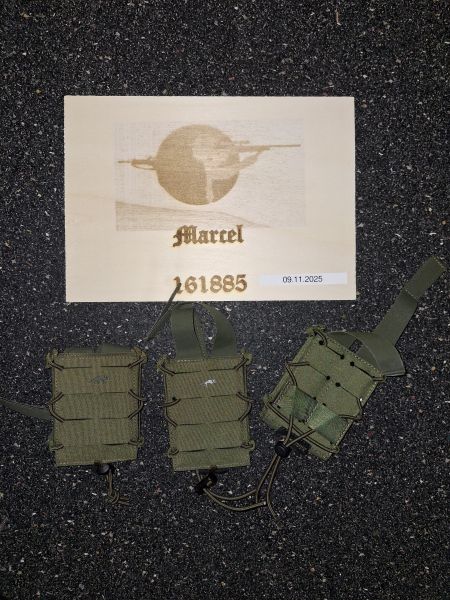 3 x Schnellzieh-Magazintasche Kurze, offene Multikaliber-Magazintasche für M4 / G36 PMAG / Sig / usw. in Olivgrün