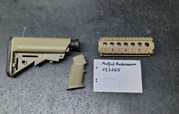 M4 AEG Schaft, Handguard, Griff in TAN