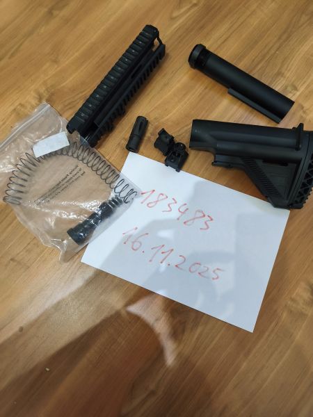 VFC HK 417 GBB Teile: RIS Handguard,Schaft, Buffer mit Spring, Mündungsfeuerdämfer, Buffertube, Kimme und Korn