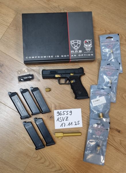 APS BumbleBee XX D-Mod mit Metallschlitten CO2/Gas BB 6mm BB schwarz / gold - 20th Anniversary Edition Dualpower 