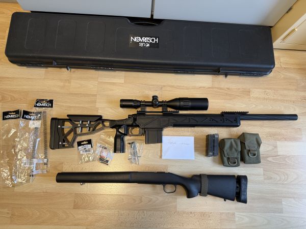 Novritsch SSG24 mit Akura Tactical 3d Print Stock u. Zubehör