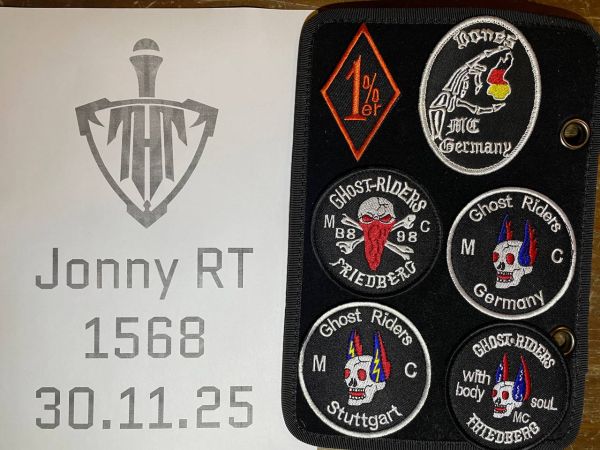 Motorradclub Patch-Sammlung – 1%er / Bones MC / Ghost Riders MC – ideal für LARP, Cosplay & Ausrüstung