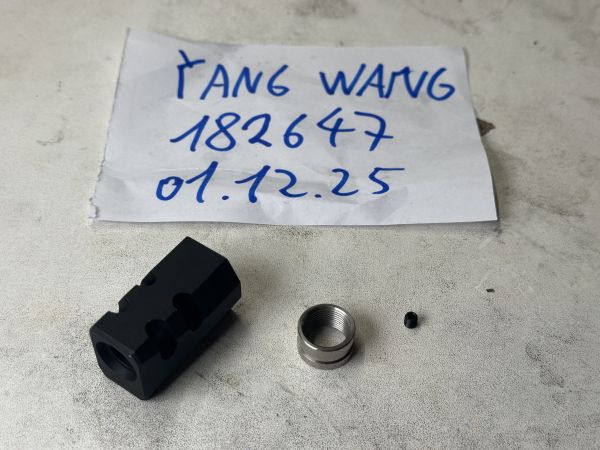 TTI Airsoft CNC Aluminium Compensator Type-B f. Pistolen mit 14mm- Außengewinde schwarz
