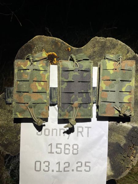 3x M4 MOLLE Single Mag Pouch – 5-Farben-Flecktarn – handgefertigt im Harz – neuwertig