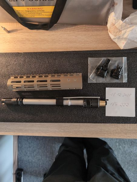 Double Eagle Noveske Rail 9 Inch N4 MWS GBB mit passenden 10.5 Zoll Außenauf, Hopup und Innenlauf plus Flashhider 