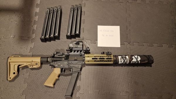King Arms TWS 9mm SBR Vollmetall Gas-Blow-Back 6mm BB Dark Earth