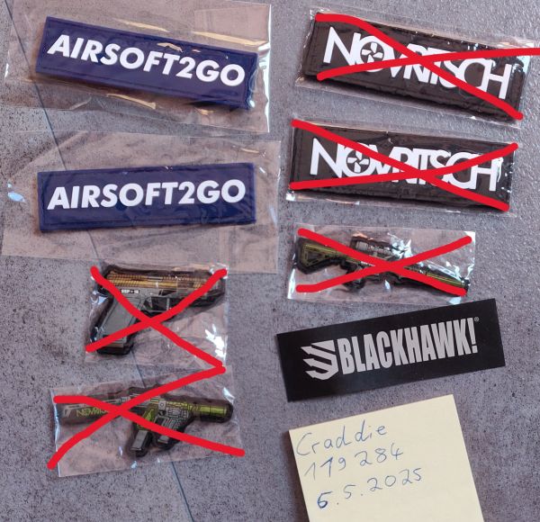 Patches 2xAirsoft2go&1x Blackhawk-Sticker