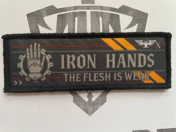 Iron Hands Textil-Patch (Banner) – Space Marine Chapter | Warhammer 40K Klettaufnäher