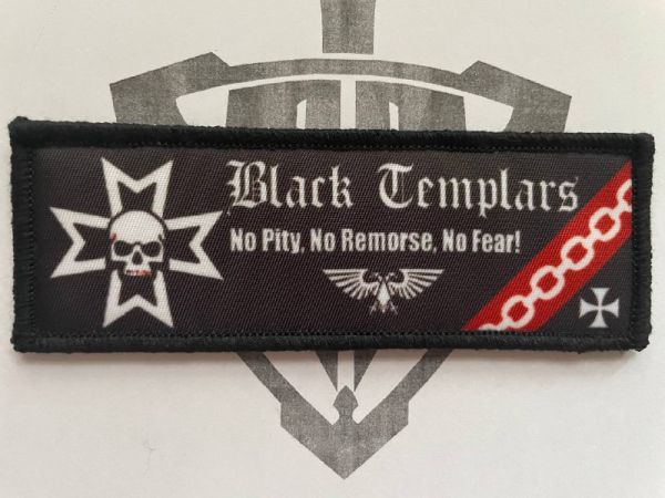 Black Templars Textil-Patch (Banner) – Holy Warriors | Warhammer 40K Klettaufnäher