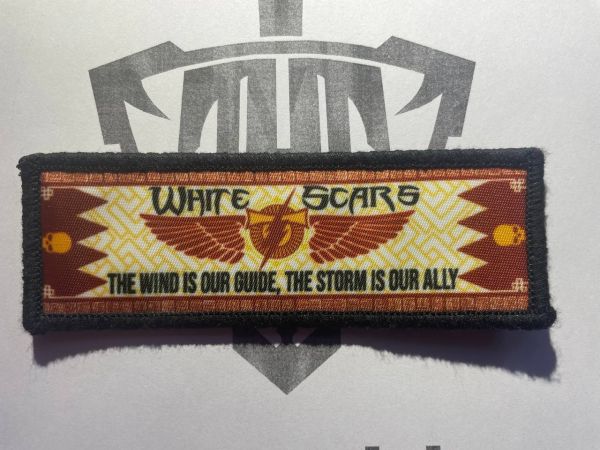 Warhammer White Scars Banner Velcro Patch – Sons of Jaghatai Khan