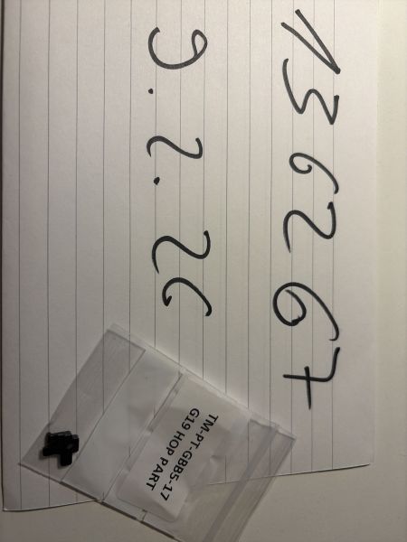 Tokyo Marui Original G19 Plastic Hop Fitting. Part GBB5-17