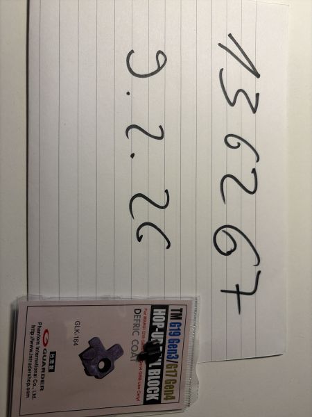 GUARDER Steel Hop-Up Rail Block for Marui G19 Gen3 / Gen4 & G17 Gen4 GBB Airsoft