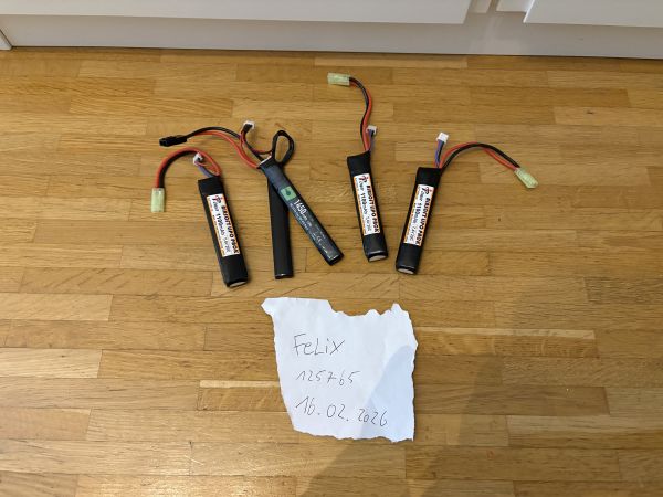 4x 7,4V LiPo Nuprol und iPower 1450mAh und 1100mAh