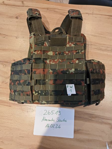 FW1 Flecktarn Abwurfweste Molle Plattenträger MFH