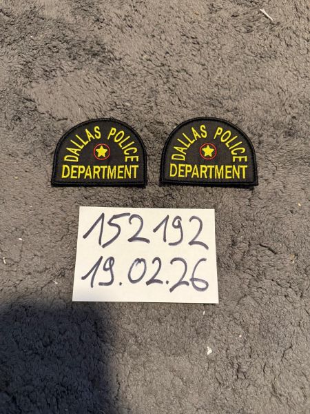 2x Dallas Police Department Texas Patches