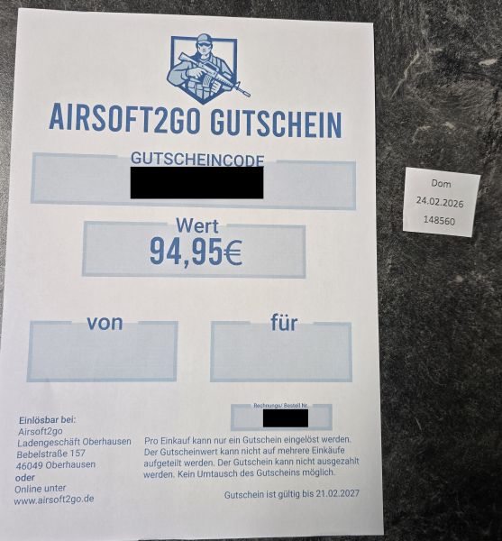 Airsoft2Go Gutschein