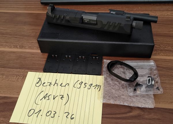 (VFC) Walther PDP Schlitten + PPQ-Außenlauf mit Gewinde + 4 Adapterplatten - (Internals vollständig!)