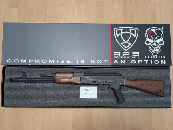 APS AK-74 Vollmetall Echtholz BlowBack S-AEG 6mm BB schwarz (Preis VB)