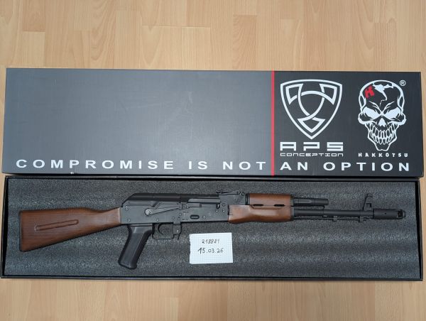 APS AK-74 Vollmetall Echtholz BlowBack S-AEG 6mm BB schwarz