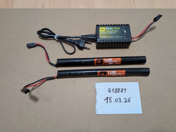 2x Nuprol Akku 9.6V 1600mAh NiMH Stick-Type mit Mini-Tam Anschluss
