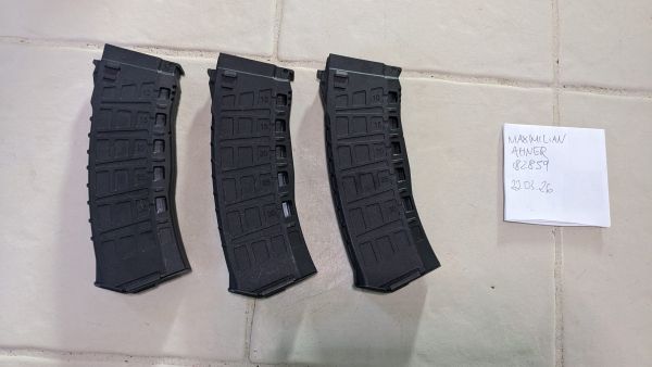 3x Arcturus AK 12 Kunststoff Midcap Magazin, mit einstellbarer Kapazität (30 / 135 BBs)