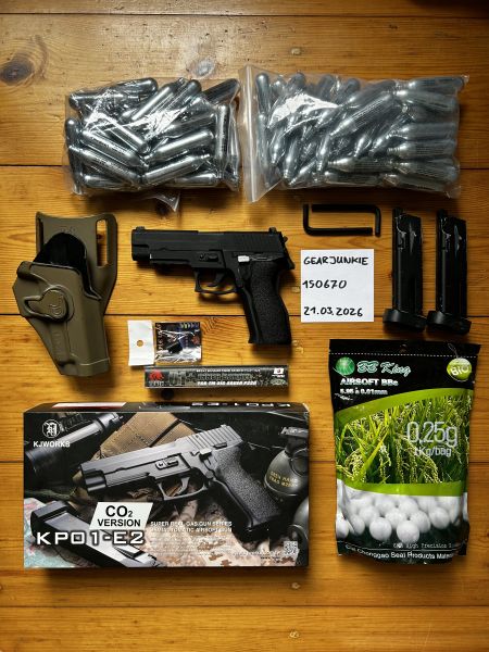 KJW P226/KP01 E2 CO2 GBB wenig genutzt mit viel Zubehör und Tuning