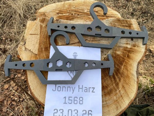 Heavy-Duty Gear Hänger Set – 2× Plate Carrier Bügel (3D-gedruckt, Grau)