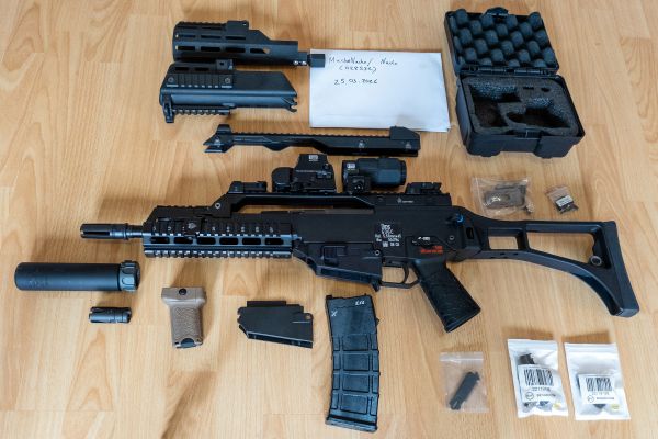 WE G36C mit VFC M4 Magazinconversion, RIS Handguard, WADSN EOTech uvm.