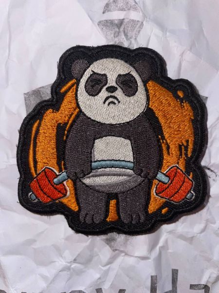 Deadlift Panda Nylon Patch – Strength Meme | Tactical Gym Klettaufnäher