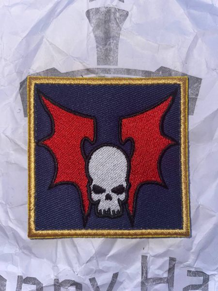 Night Lords Patch – Warhammer 40K Stoff Klett Aufnäher Chaos Space Marines 7×7 cm